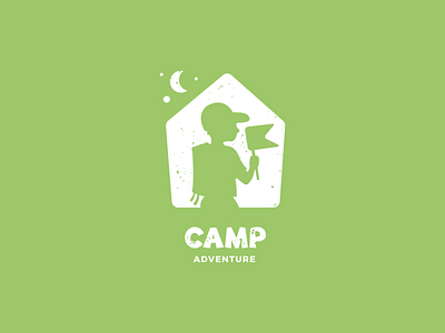 Camp Adventure Logo Concept adventure branding camping flag kid logo logo design silhouette tent