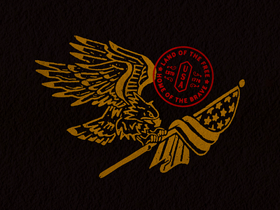 Eagle Illustration + Lockup americana badge badge design design eagle graphic design illustration lockup tattoo texture true grit texture supply typography