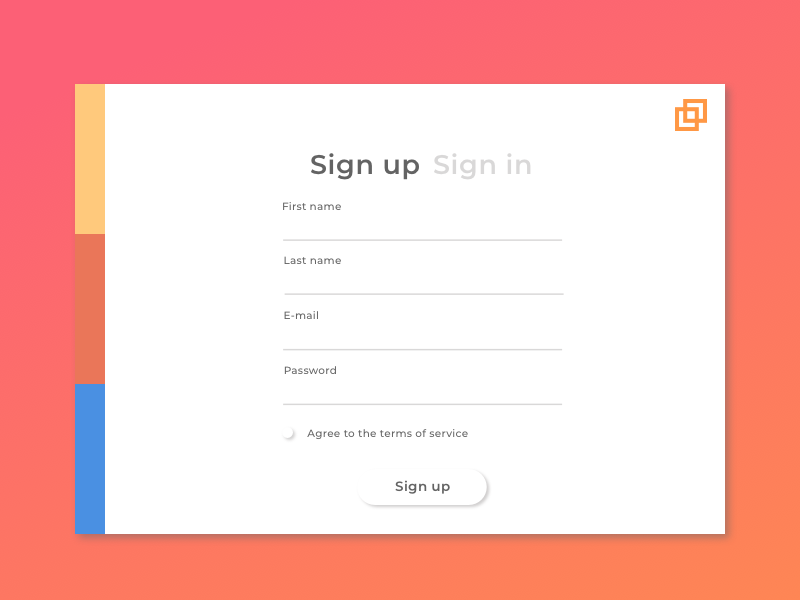 Sign Up UI by Johan Eriksson on Dribbble