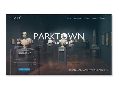 Daily UI | UI concept for a museum dailyui design ui uidesign ux uxdesign web webdesign website