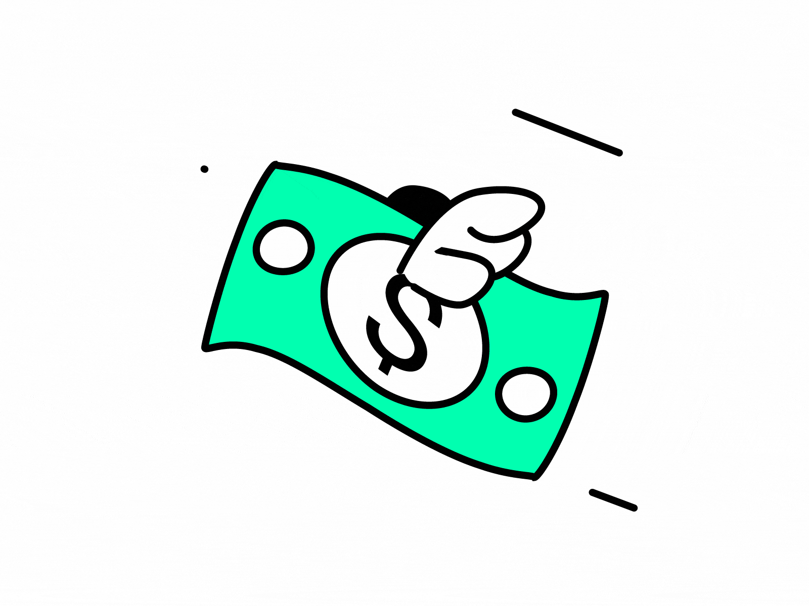 Emoji in motion #2 2d animation bank note bill discord dollar eaas eaas.global emoji flat flying illustration loop looped money sticker telegram vector wings