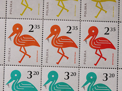 white stork on postage stamp biały bird birds bocian design flat modern nature pl poland polska polski post postage stamp stamps stork vector white