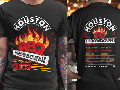 2022 Houston BBQ Throwdown! T-Shirt Design graphic design illustration logo typography vector