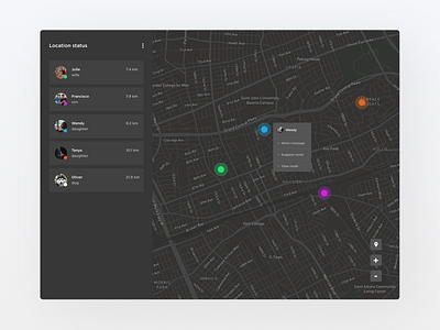 Location Tracker app daily ui design location location tracker map minimal parent ui ux web web app