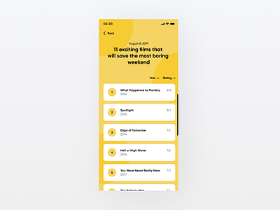 Leaderboard 019 app daily ui design leaderboard list minimal mobile app movie ui ux