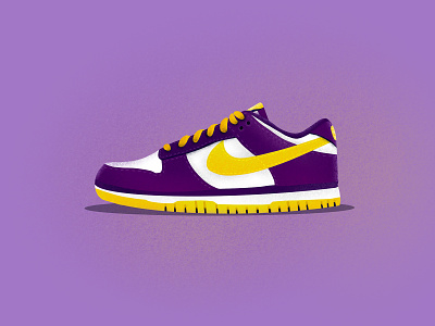 Lakers Dunks basketball design dunks graphic design illustration lakers nike procreate sneakers