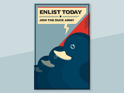 Recruitment Poster army design ducks flat illustration graphic design illustration poster print propaganda recruit recruitment
