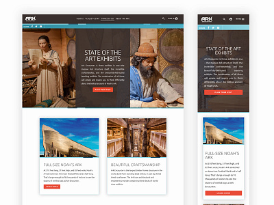 Ark Encounter Layout ark attraction clean layout responsive ui web