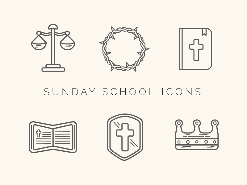 Sunday School Icon Set by Beau Heubach on Dribbble