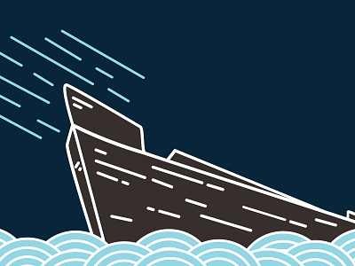 Ark On Water boat illustration vector water