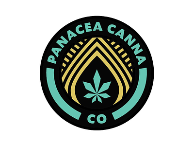 Panacea Canna Seal and Sticker badge branding concept design flat icon illustrator logo typography vector