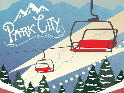 Park City graphic design hand lettering illustration park city poster utah vector