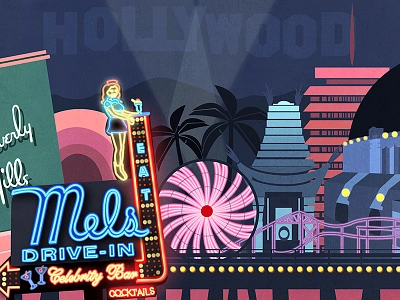 Los Angeles california graphic design handletter handtype hollywood illustration losangeles vector