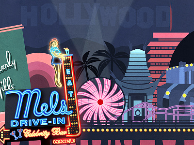 Los Angeles california graphic design handletter handtype hollywood illustration losangeles vector