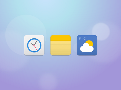 Phone Icons Set apps clock flat icon ios notes ui weather