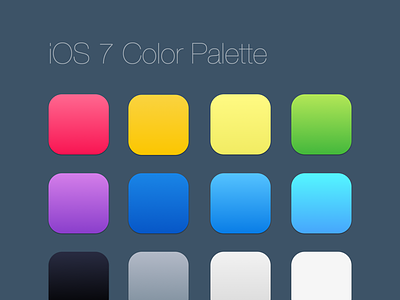 iOS 7 Color Palette color colors gradients hue icon ios ios 7 ios7 iphone ui