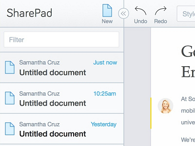 SharePad UI Design