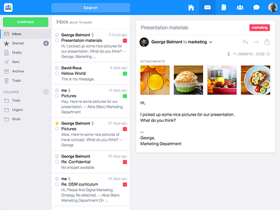 Inbox UI View