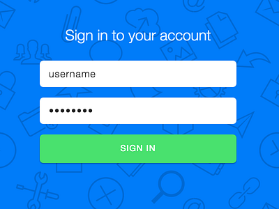 Productivity App UI: Sign in form app blue clean form icon login pattern peps productivity sign in sketch ui
