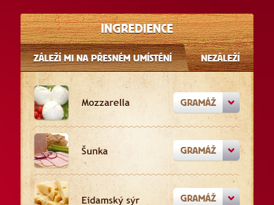 Pizza - set ingredients