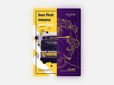 Bus first means you first ad bus color color block contrast illustration poster public transportation transportation