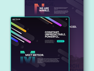Meteor Homepage Exploration about branding color dark desktop gradient homepage space web design