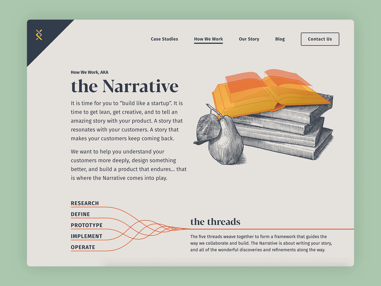 the Narrative illustration process product design web design website