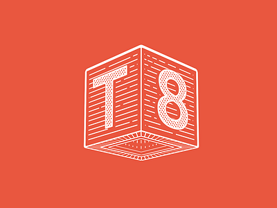 Team Eight logo block in 3D css animation perspective