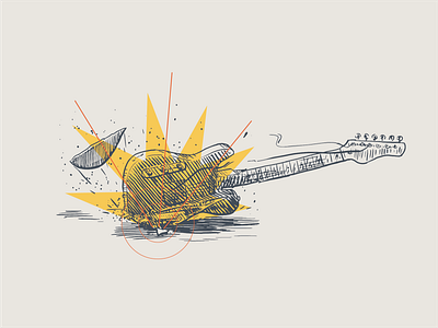 Rockstars on your team? broken drawing guitar illustration illustrator photoshop rockstar smash