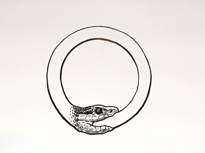 Inktober: Day 1 - ring drawing eternal illustration ink inktober inktober2019 iteration snake