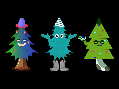 Christmas tree character t shirt design illustration