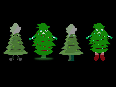 Christmas tree character illustration