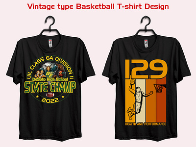 Vintage type basketball t shirt design tshirt