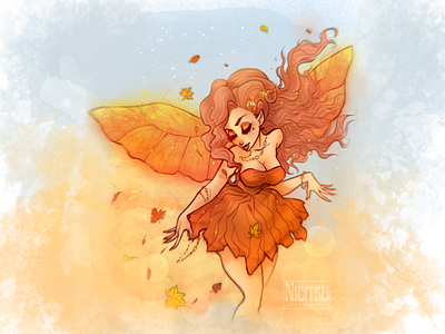 Autumn fairy art characterdesign digitalart fairy fantasy illustration procreate