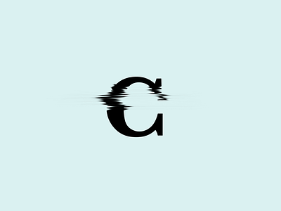 Distortion C blur c letter minimal typography