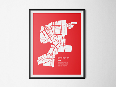 Personal City Map concept custom eindhoven map minimal poster
