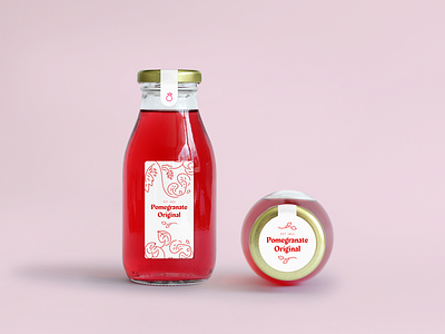 Pomegranate label design illustration label product