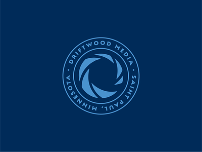 Driftwood Media Logo Concept A branding camera lens logo wave