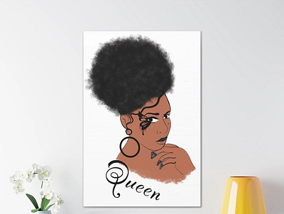 Afro Girl Tina hand drawn design graphic design illustration vector