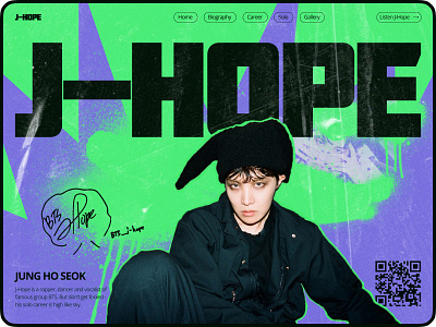 J-Hope Promotion website bts case study design figma goeducation illustration inspiration j hope landingpage music photoshop ui uidesign ux