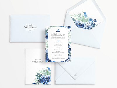 Cindrella Theme Invitation Suite bridalshower invitation design watercolour