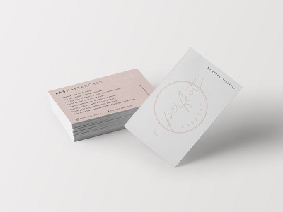 Aftercare Card for Perfect Lash branding design graphicdesign logo