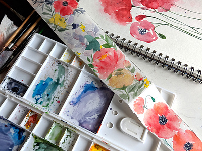 Watercolour Poppies flowers illustration poppies water watercolour