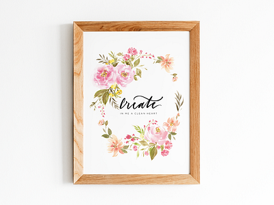 Create In Me Watercolour Print handlettering lettering print print design watercolour watercolour florals