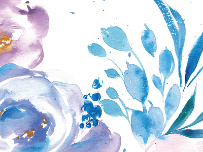 Blue Purple Florals Part 3 design digital print handlettering watercolour watercolour artwork watercolour print