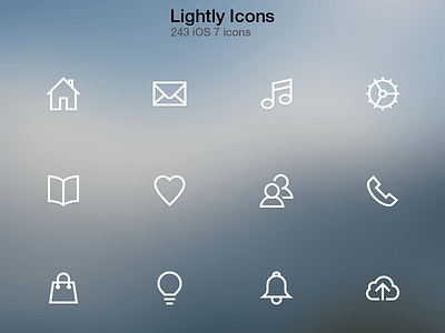 Lightly Icons apple helvetica neue icon set icons ios ios 7 ios7 outline thin ultra light vector