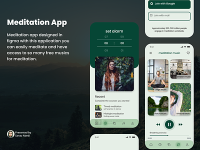 Design Meditation App app design graphic design ui ui designer ui ux user interface ux