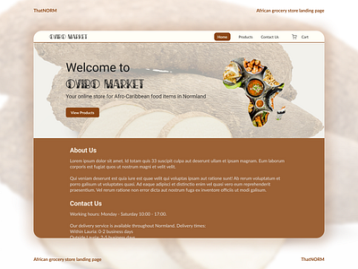 African grocery store landing page app design grocery market ui uiux ux website