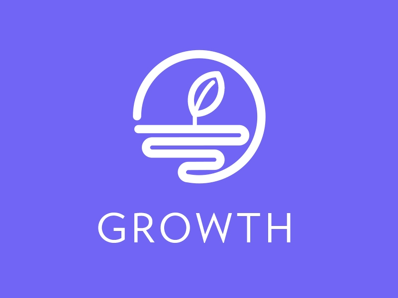 GROWTH Icon & Text animation icon monoline