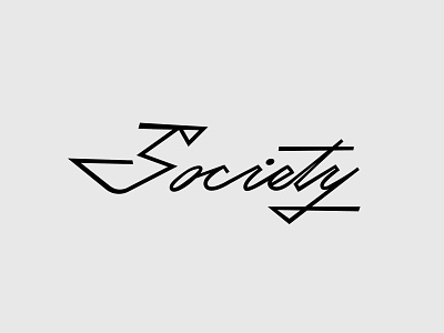 Society black and white fast lettering logo modernist